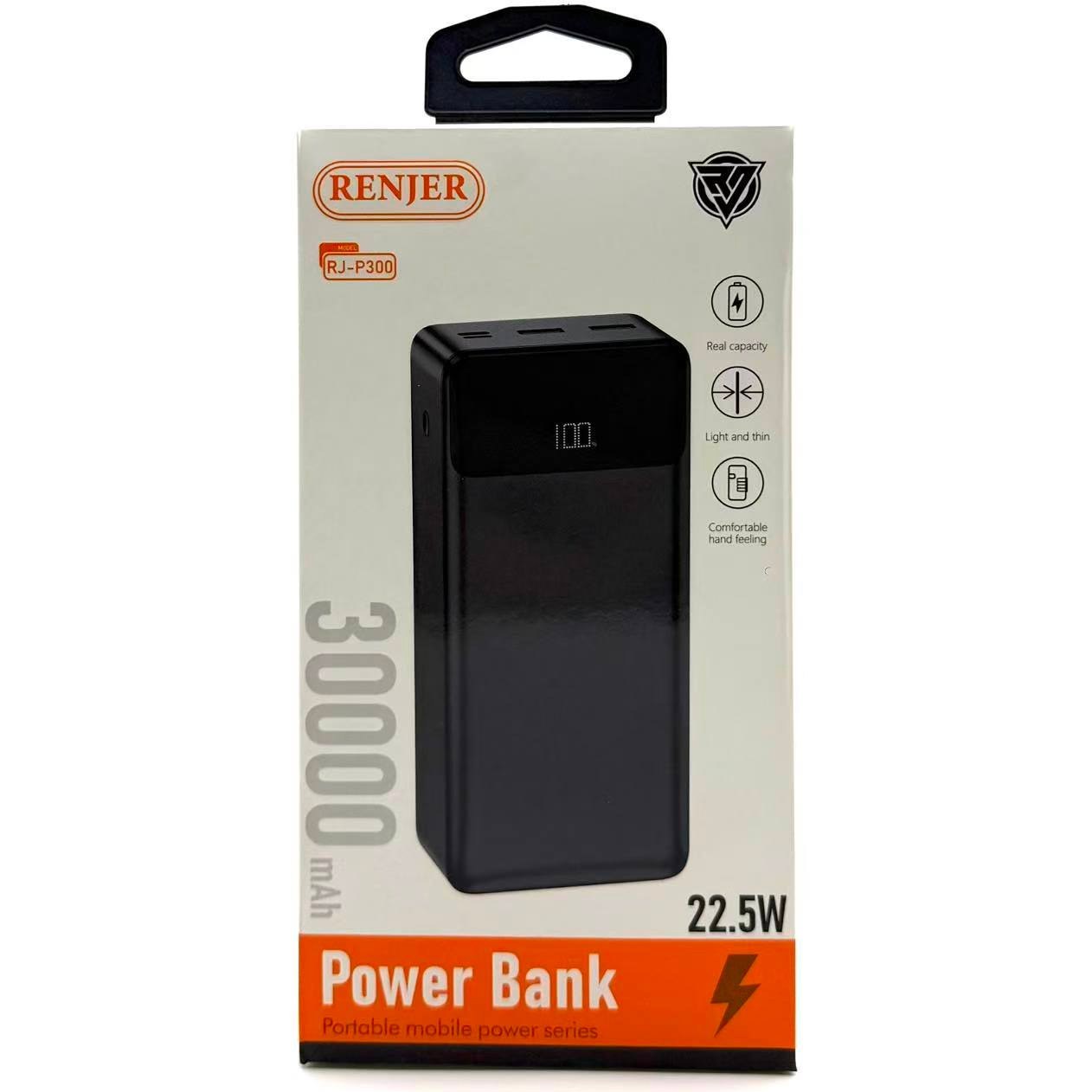 پاوربانک فست شارژ 30000 میلی آمپر برند رنجر مدل Renjer RJ-P300